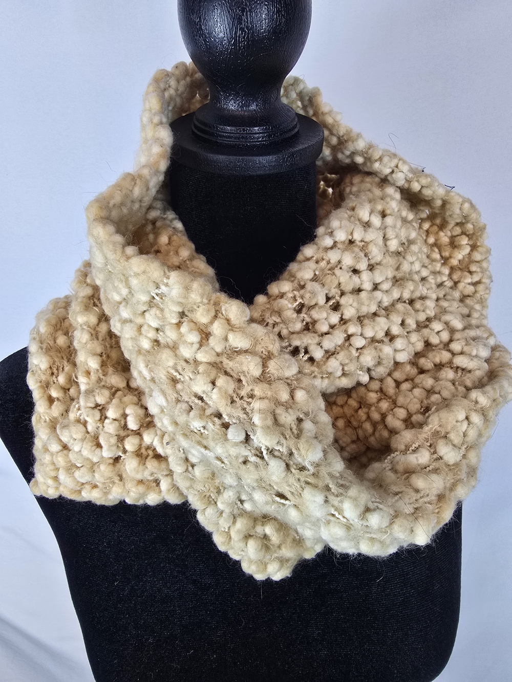 Cejon Chunky Knit Infinity Scarf in Beige